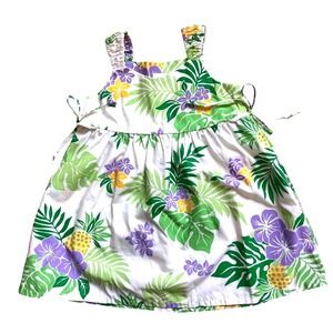 Vintage Pineapple Hawaiian Dress Toddler Size 2 RJC Made in Hawaii